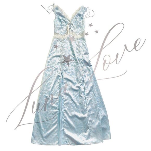 FOR LOVE & LEMONS Hattie Jacquard Maxi Dress In Blue (size S) NWT - Picture 4 of 13